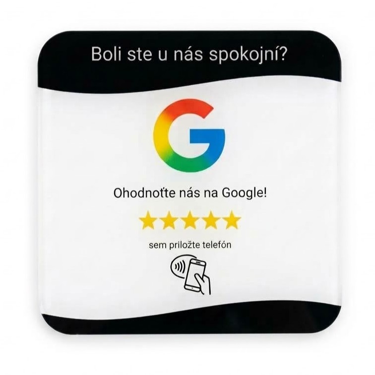 Nalepovacia karta s NFC čipom na Google recenzie
